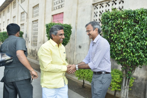 Receiving Chief Guest Sri Burugupalli Sesharao